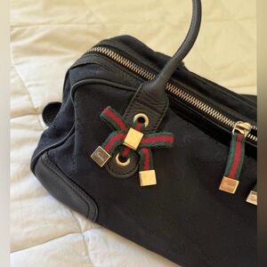 Gucci Vintage Princy Bag Canvas Boston Handbag